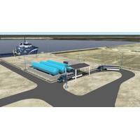 Artist's Depiction: the Harvey Gulf LNG Fuleing facility in Port Fourchon, LA.