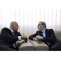 Eni CEO Claudio Descalzi (left) with NOC Chairman Mustafa Sanalla (Photo: NOC)