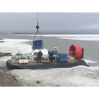 Crowley's hovercraft Arctic Hawk shuttles people and supplies to an Alaskan drill site which became disconnected after the road leading to it was washed out. (Photo: Crowley)