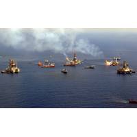 The Discoverer Enterprise, Q4000 and many other vessels work around the clock cleaning up the Deepwater Horizon oil spill in the Gulf of Mexico. (Photo: SGT Casey Ware, U.S. Army)