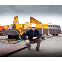 Ecosse Subsea Systems managing director, Mike Wilson, with the SCAR subsea plough