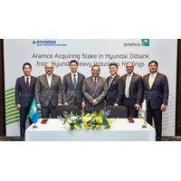Group photo of Saudi Aramco and HHIH executives and team members after the signing ceremony. Photo: Saudi Arabian Oil Co.