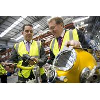 Howard Woodcock, chief executive at Bibby Offshore and Secretary of State for Scotland David Mundell at The Hangar (Photo: Bibby Offshore)