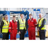 L to R: Mark Lappin, Exploration and Subsurface Director for the UK and Netherlands at Centrica Energy, ROV Apprentice Edward Beattie, MP Tom Greatrex, ROV Apprentice Alexander Tice, David Sheret, General Manager, Global Business Development, Bibby Offshore (Photo courtesy of Centrica Energy and Bibby Offshore)