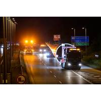 Mammoet transported the wind turbine blade from LM Wind Power’s pilot plant in Lunderskov to the Blaest Test Center in Aalborg Photo Mammoet