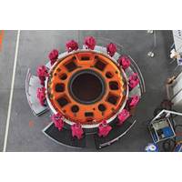 Optimal outputs: a wind-turbine permanent magnet generator at The Switch in Deyang. Image Courtesy Yaskawa’s The Switch