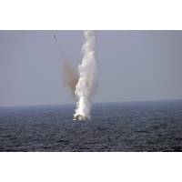 File photo: U.S. Navy personnel detonate a floating mine during an exercise in the Gulf of Mexico (U.S. Navy photo by Patrick Connerly)