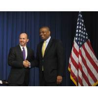 TOTE President and CEO Anthony Chiarello (left) with U.S. Secretary of Transportation Anthony Foxx