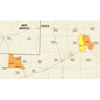 Map showing locations of CGG's Avalon, Tunstill, Hobo, Dixieland and Gypsy multi-client surveys in the Permian Basin. (Image: CGG)