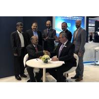 At the signing ceremony in Abu Dhabi, left to right: Sadiq Mansuri, F&M; Javed Khamisani, F&M; Syed Farukh Mazhar, MD F&M; Gregory Boyle, Regional Director Oceaneering; Mark Russell, commercial counselor, Consulate General of the United States; Kashif Salim, Oceaneering; and Michael Sullivan, Economic Counselor (Photo: Oceaneering)