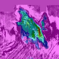 This slice, at a depth of 595 m through the Q model, clearly highlights the extent of the Peon gas field (image courtesy of CGG Multi-Client & New Ventures)