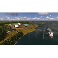 View of Bear Head LNG's terminal site and design rendering (under development) Pic. courtesy Bear Head LNG