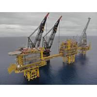 Topsides being installed in 2018 at the Culzean field (Photo: Total)