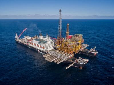 Allseas’ planned vessel, to be called Amazing Grace, will be a larger version of the firm’s existing Pioneering Spirit ship, which removed Shell's Brent Delta platform in the North Sea last year (pictured). (Photo: Allseas)