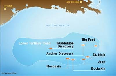 Anchor is located approximately 140 miles (225 km) off the coast of Louisiana. (Image: Chevron)