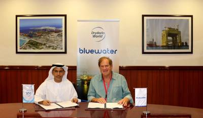 His Excellency Abdulrahman Al Saleh Chairman of Drydocks World and Mr. Hugo Heerema, President & CEO of Bluewater (Photo: Bluewater Energy Services)