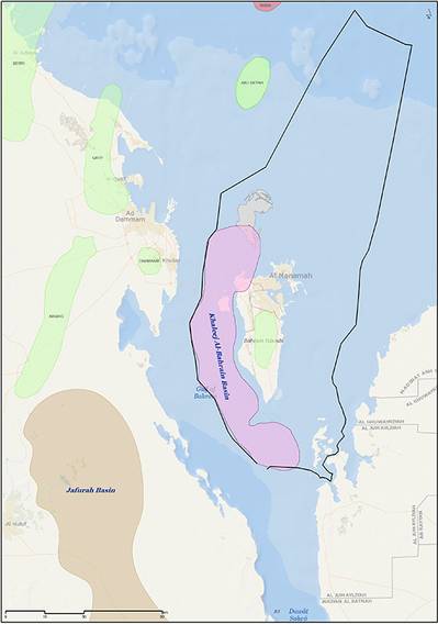 Extent of the Bapco FalconPlus survey area. Existing seismic and well data will be included in the interpretation of the new data set (Photo: CGG)