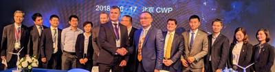 DNV GL and Goldwind at the handover of the digital ‘MyCertificate’ at China Wind Power 2018. Photo: DNV GL