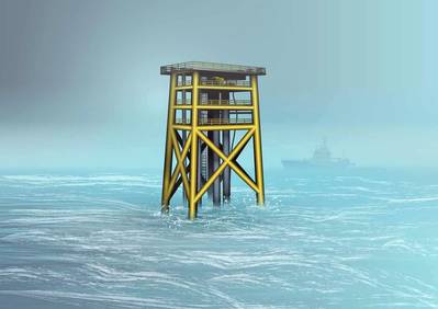  Illustration of unmanned wellhead platform. Image: courtesy Statoil)