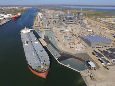 File image: A crude vessel alongside and loading at the U.S. port of Corpus Christi, Texas
