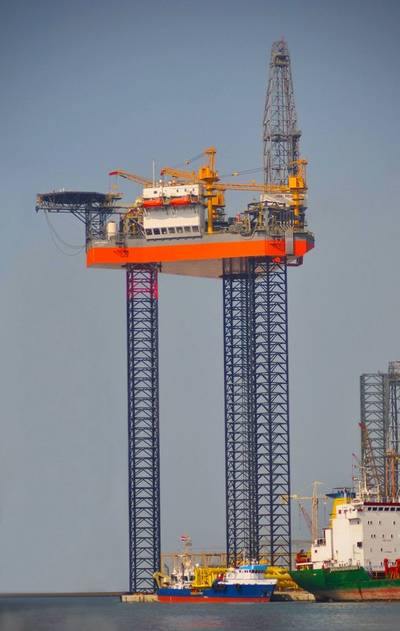 Jindal Pioneer during its successful jacking trial held in December 2014