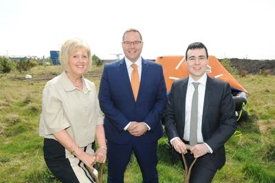 Joyce Downie, managing director, Clyde Group Colin McMurray, director, Clyde Group  Councillor Patrick McGlinchey, Convener of Infrastructure, Regeneration and Economic Development, West Dunbartonshire Council (Photo: The Clyde Group)