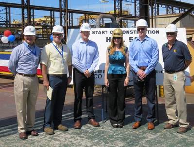 Kevin Graney, Pete Radzicki, Parker Larson, Debora Burke, Dave Burke and Tom Denning (Photo: General Dynamics NASSCO)