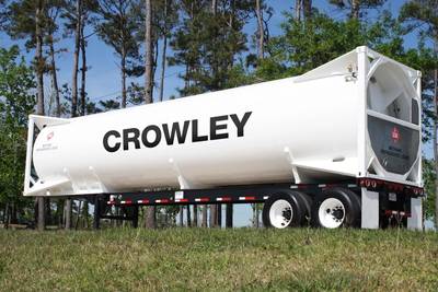 LNG mobile tank: Photo courtesy of Crowley