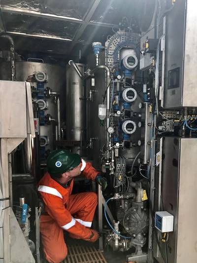 A Nature Group engineer operating one of the company’s Compact Treatment Units (CTU) (Photo: Nature Group)