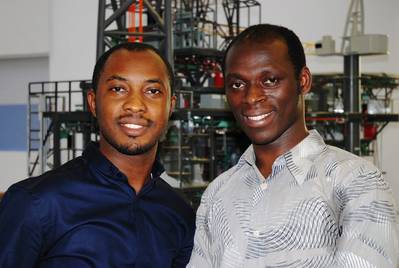 L to R: RGU postgraduate students Eugene Yeboah and Justice Ngoah