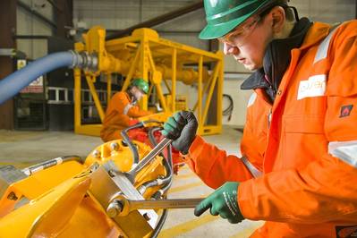 A Proserv technician working on the firm’s suite of decommissioning tooling. (Photo: Proserv)