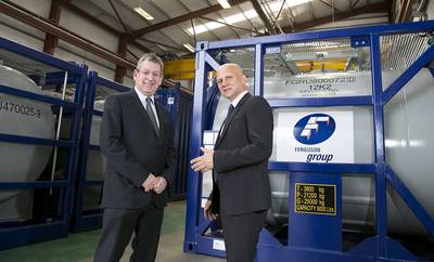 Richard Smith CEO, Ferguson Group, welcomes Emile Bado to the Group (Photo: Ferguson)