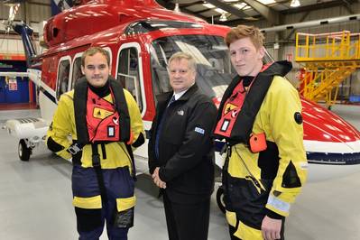 Steve Jones, ODE, with two 3sun Group apprentices as they prepare to go offshore (Photo: 3sun Group)