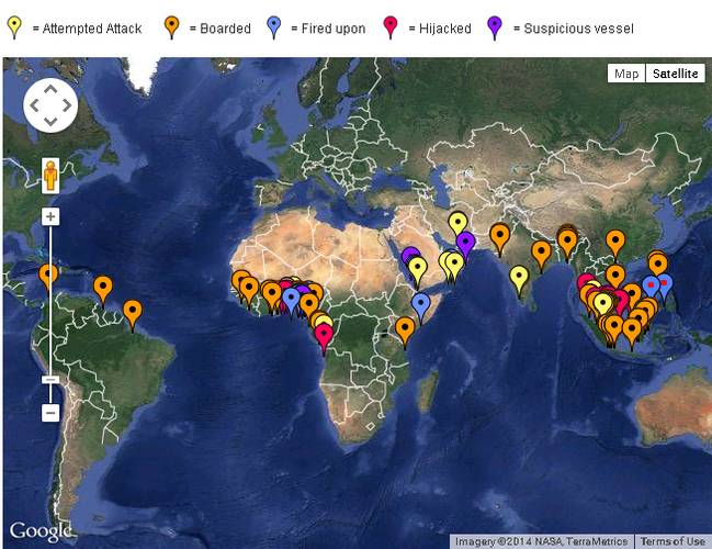 The Piracy & Armed Robbery Map  (Source: https://icc-ccs.org)