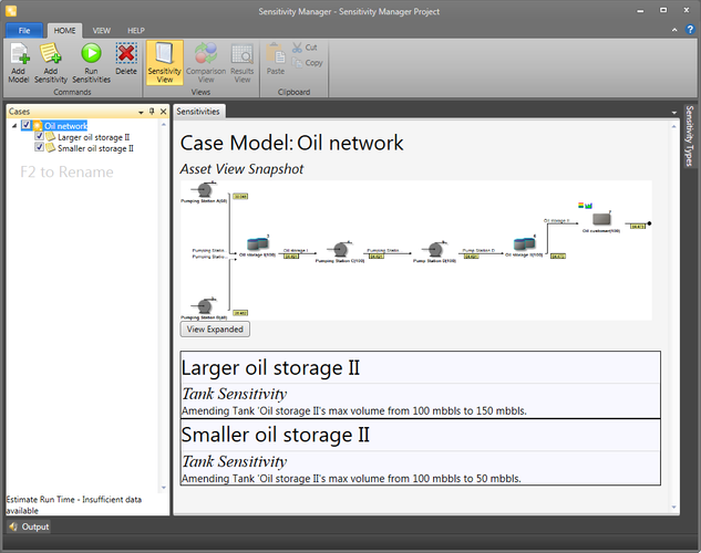 Sensitivity Manager - main screen (Image: DNV GL)