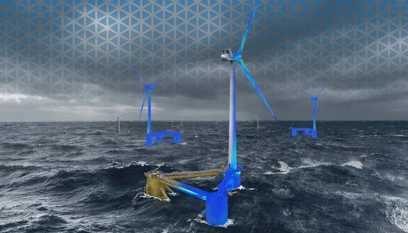 A depiction of Offshore Floating Wind operations. (c) Akselos